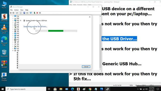 How To Fix Unknown USB Device Port Reset Failed Error in Windows 10/8/7 | Simple Tutorial