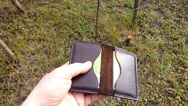 Кошелек для карт своими руками. Кожаный картхолдер ручной работы. смотреть онлайн