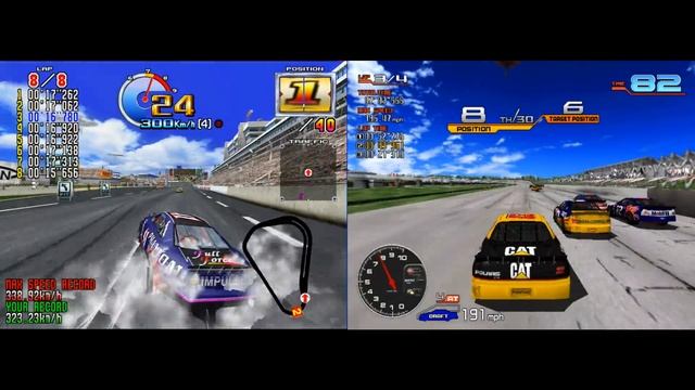 Daytona USA 2 Vs Sega NASCAR Arcade in 60fps (Model 3 Vs Hikaru) смотреть онлайн