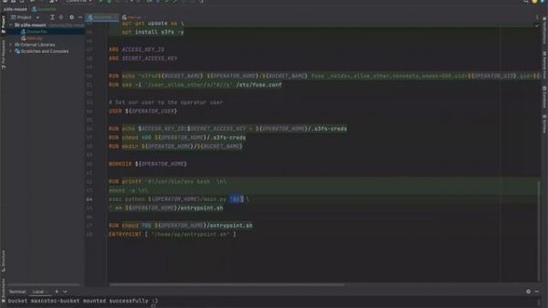 Install s3fs to access s3 bucket from Docker container