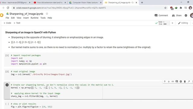 sharpening of an image in opencv with python смотреть онлайн