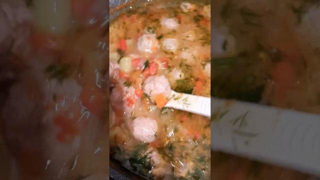 суп с фрикадельками без  заморочек.