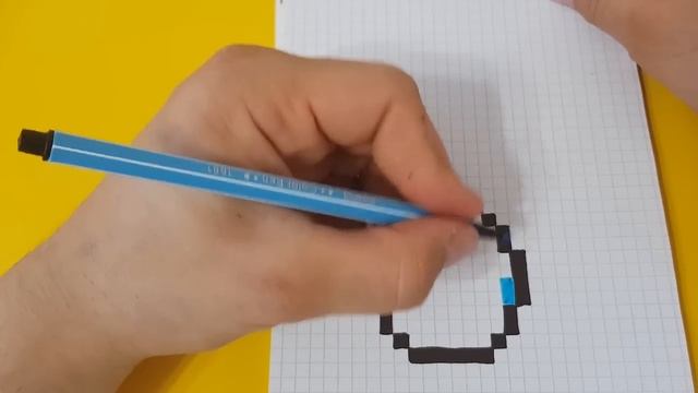 Рисуем по клеточкам-АЛМАЗ ИЗ МАЙНКРАФТА (DIAMONDS/MINECRAFT)PIXEL ART смотреть онлайн