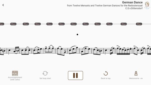 German Dance | C.D.von Dittersdorf【 Cello Sheet Music 】 смотреть онлайн