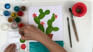 Как нарисовать кактус. Урок рисования для самых маленьких. Рисуем кактус.