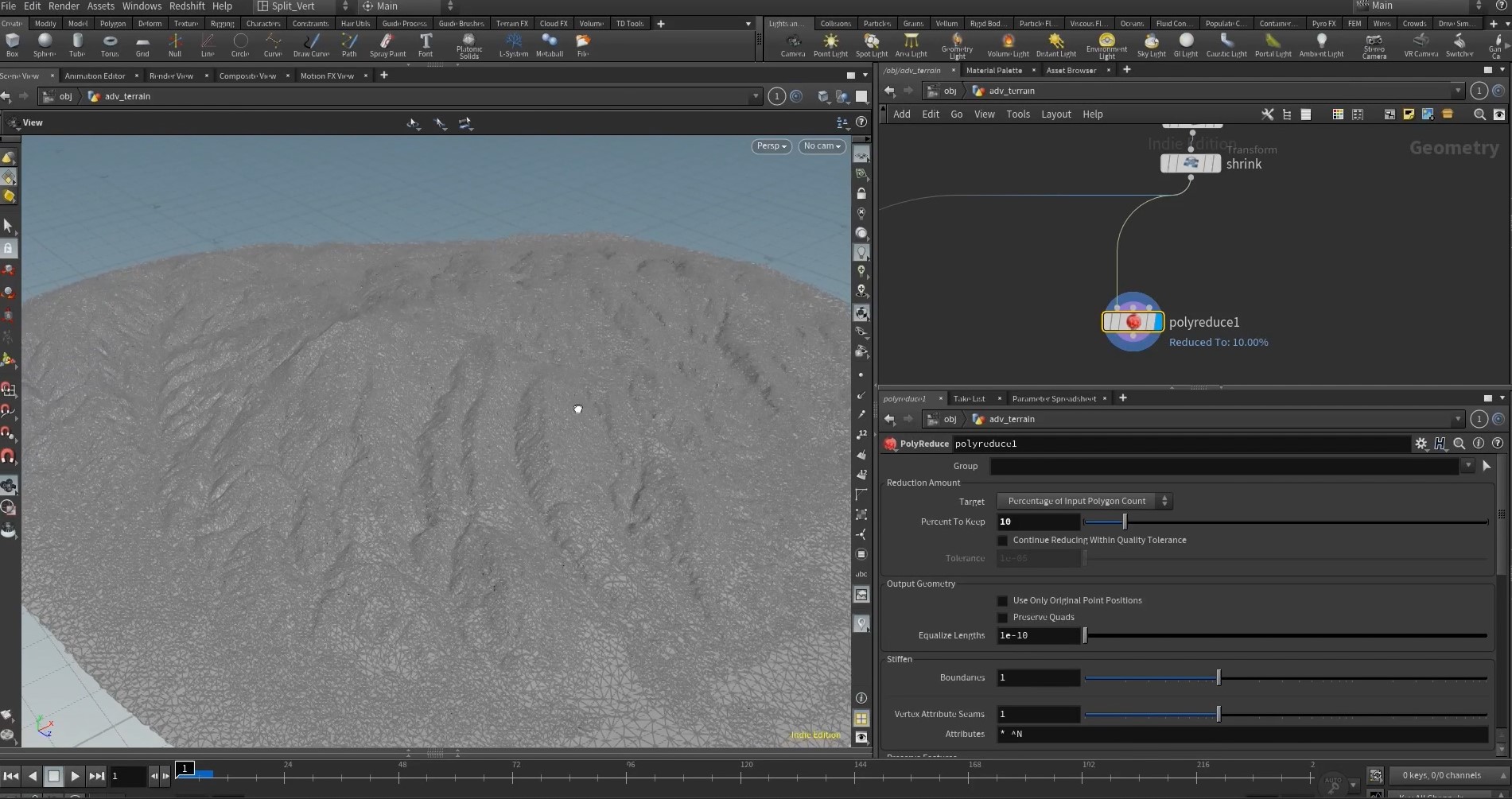 21 - Подготовка Landscape к запечке (создание Low poly модели) в Houdini смотреть онлайн