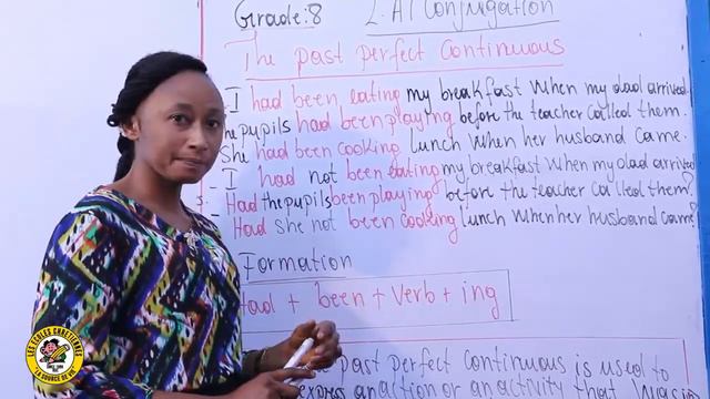 LANGUAGE ARTS/ CONUGATION : THE PAST PERFECT CONTINUOUS TENSE смотреть онлайн