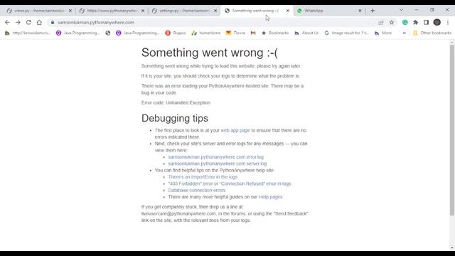How to Debug Django Web App Error 500, 400 and others in Pythonanywhere смотреть онлайн