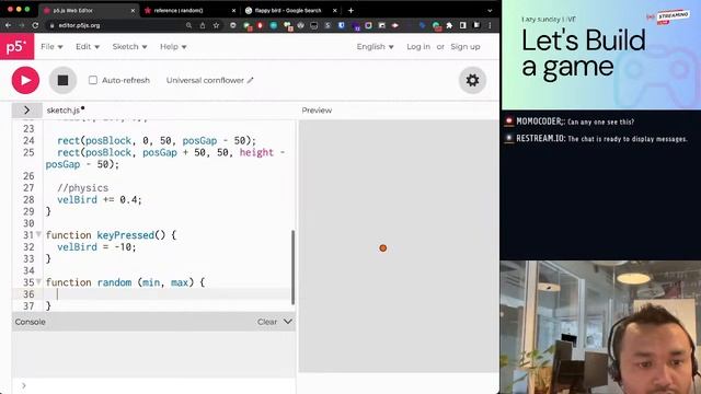Let's Build a Game (Live coding Flappy Bird) using P5js смотреть онлайн