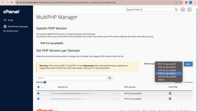 Change PHP Version From cPanel In Hindi | Update The PHP Version From cPanel | MultiPHP Manager смотреть онлайн