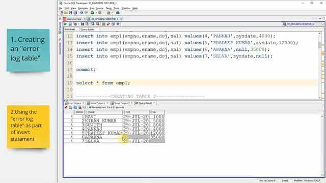 Oracle DML Error Logging Tables смотреть онлайн