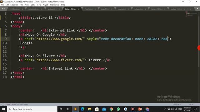 Web Designing full Course in urdu | Lecture 13 | link in HTML | relative and absolute path in HTML смотреть онлайн