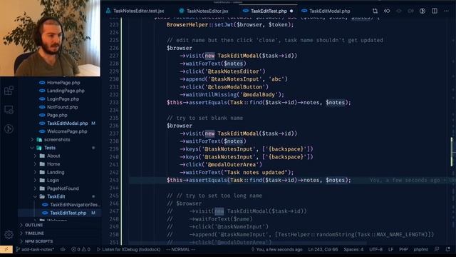Developing TodoDock - 9 - Writing API & Dusk tests for the new task note editor смотреть онлайн