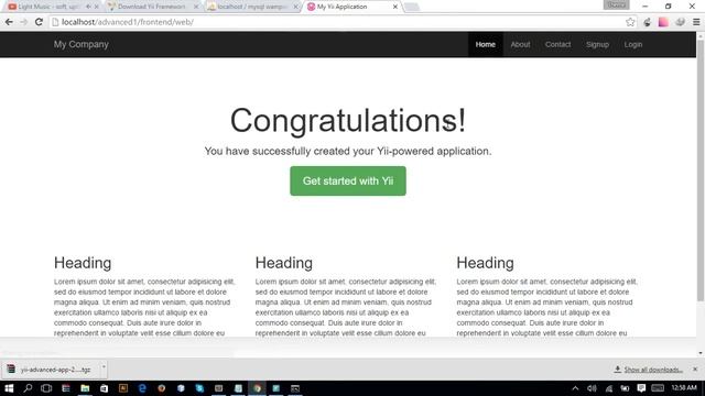 Yii2 advanced template installing смотреть онлайн