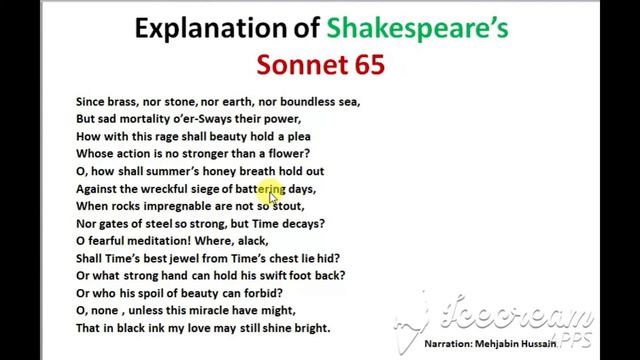 Sonnet 65 by Shakespeare Line by Line Explanation смотреть онлайн