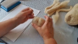 1 часть. Мастер-класс по валянию игрушки Котенка из шерсти.