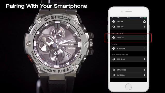 GST-B100 G-Shock 5513 HOW TO PAIR WITH A SMARTPHONE & App G-Shock Connected ? English Easy TUTORIAL смотреть онлайн