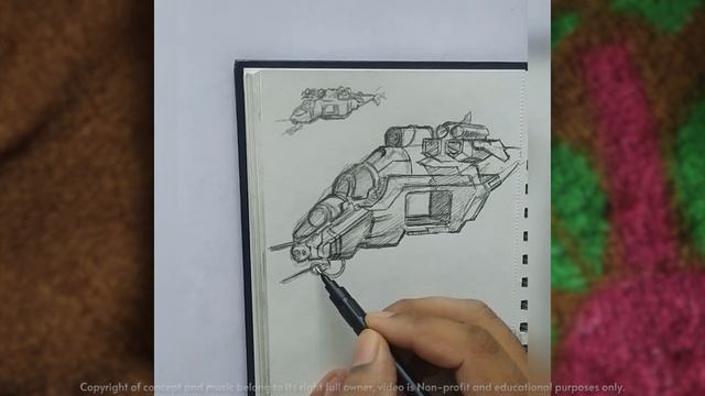 Figure drawing practice on sketchbook | Future war Helicopter | Thumbnail to final sketch art 027 смотреть онлайн