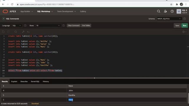 SQL Tutorial - Set Operators: Union, Union All, Intersect, Minus смотреть онлайн