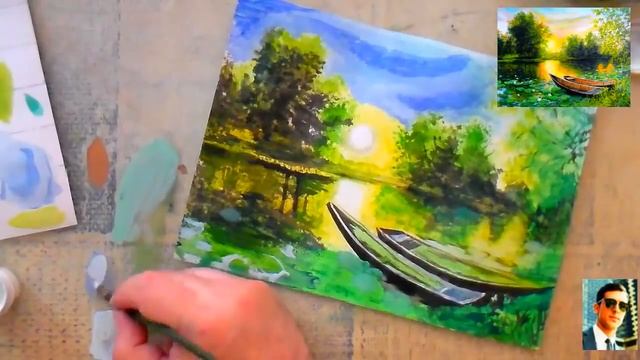 Как нарисовать пейзаж. Рисуем поэтапно в смешанной технике смотреть онлайн