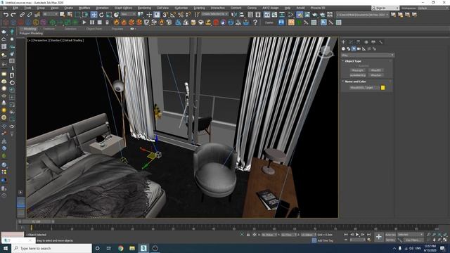Interior lighting in Vray 3DS MAX | V-RAY5 3DSMAX 2020 | Bedroom interior lighting смотреть онлайн