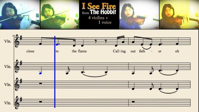 The Hobbit - I See Fire - Ed Sheeran - 4 Violins + 1 Voice Cover смотреть онлайн