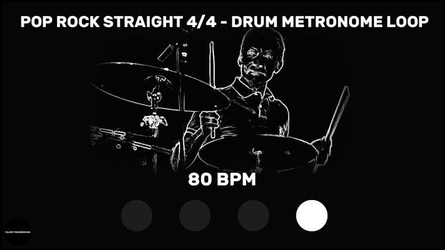 Pop Rock Straight 4/4 | Drum Metronome Loop | 80 BPM смотреть онлайн