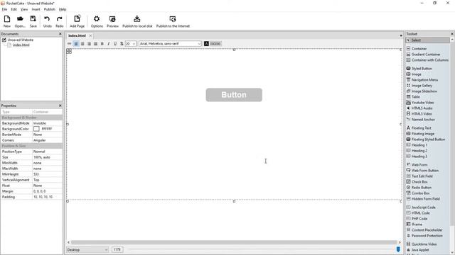 Button Text Color Transition in RocketCake the Responsive Website Editor смотреть онлайн