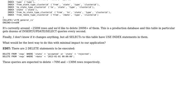 Databases: Deleting 200M+ rows from InnoDB table смотреть онлайн