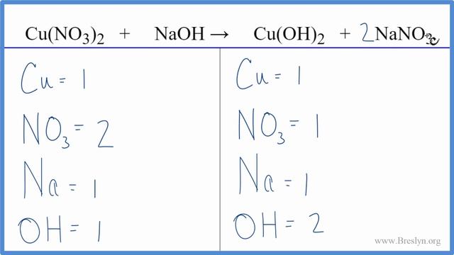 How to Balance Cu(NO3)2 + NaOH = Cu(OH)2 + NaNO3 смотреть онлайн