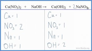 How to Balance Cu(NO3)2 + NaOH = Cu(OH)2 + NaNO3