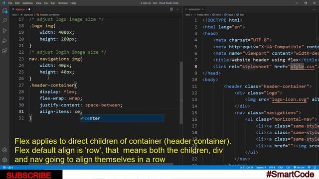Design a website header using CSS Flexbox | #SmartCode смотреть онлайн