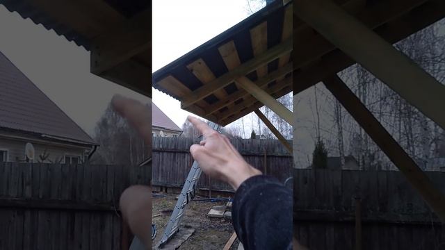 Монтаж навеса/козырька над крылечком в сарае. Коротыш