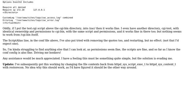 DevOps & SysAdmins: CGI errors (Can't open perl script / Permission denied) (2 Solutions!!) смотреть онлайн