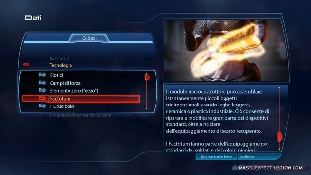 Mass Effect 3: Codex - Tecnologia - Factotum смотреть онлайн