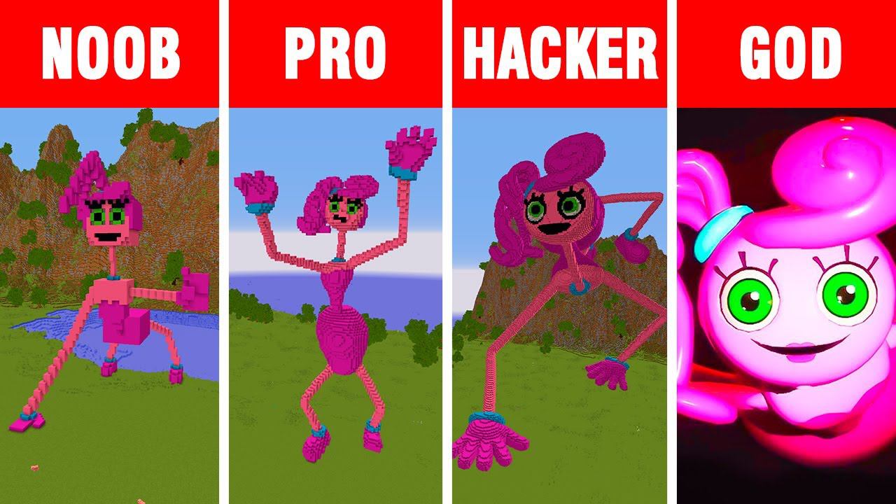 Minecraft NOOB Vs PRO Vs HACKER Vs GOD: POPPY PLAYTIME 2  MOMMY LONG LEGS STATUE HOUSE IN MINECRAFT