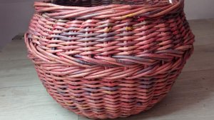 МК. Пузатая Корзина "Коса" из бумажной лозы. Часть 1. #59(1)