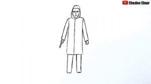 Как нарисовать Ведущего из Игра в кальмара