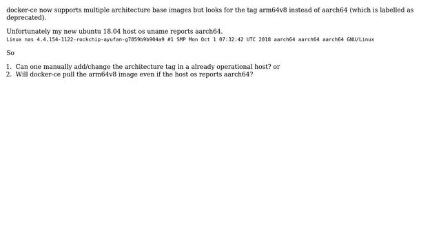 When uname reports aarch64 instead of arm64v8. Willl docker-ce still pull arm64v8 images смотреть онлайн