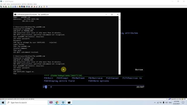 Download and Upload files between IFS and PC using FTP on command prompt смотреть онлайн