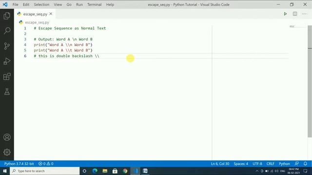 Escape Sequences as a Normal Text || Python Tutorial 7 смотреть онлайн