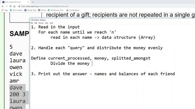 USACO Training Problem 1.2.2: Greedy Gift Givers смотреть онлайн