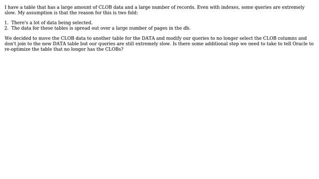 Databases: Re-page Oracle tables after removing CLOB fields смотреть онлайн