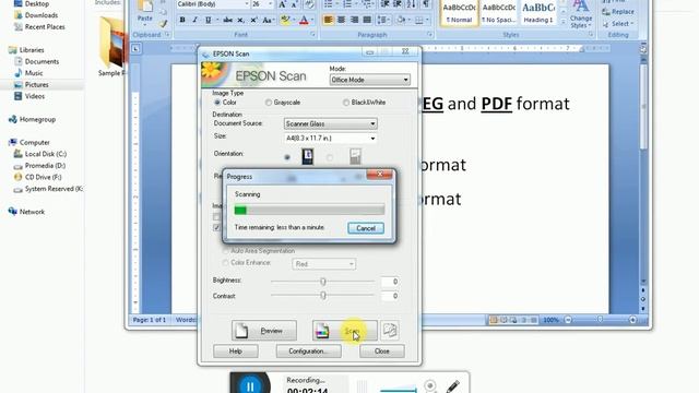 How To Scan Documents In JPEG And PDF Format With Epson L360 Scanner