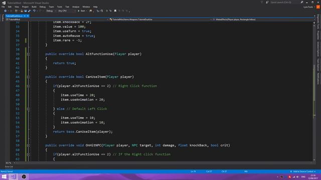 OUTDATED! - Terraria Modding Tutorial - Custom Dual Use Weapon - tModLoader 0.10 смотреть онлайн