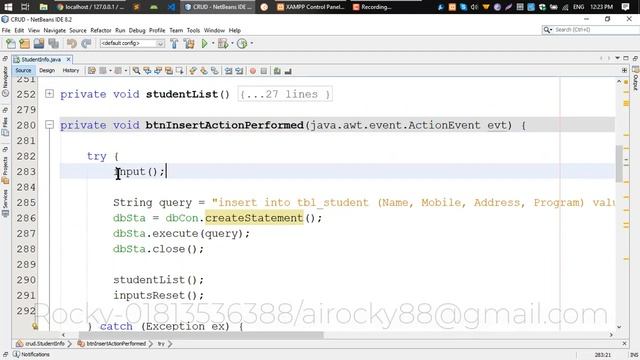 Java Swing and MySql CRUD - 2 - Insert and Display Student смотреть онлайн