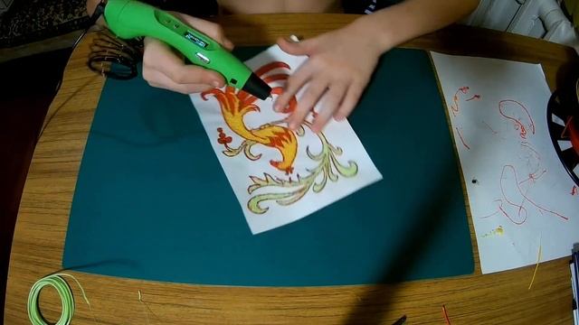 Картина жар птицы 3d ручкой