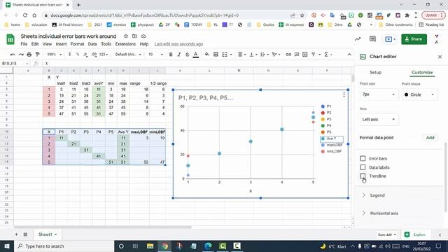 How to make custom error bars on google sheets for IB physics data analysis смотреть онлайн