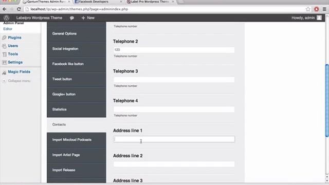 SLAM! Music Wordpress Theme 13 setup contact informations смотреть онлайн