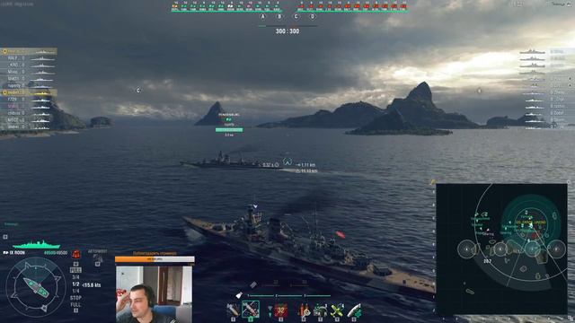 Стрим - немецкий крейсер ROON. WoWs #318 смотреть онлайн